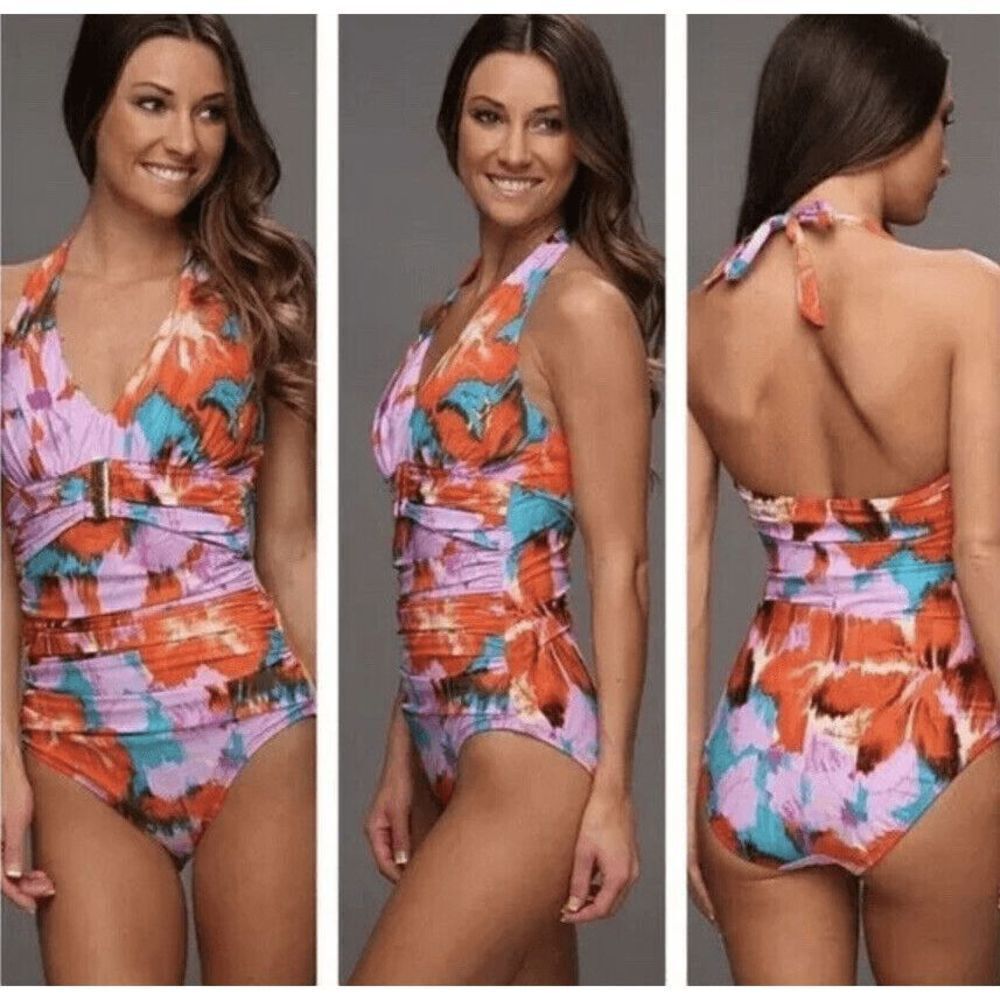 Spanx One piece swimsuit Size 18 ALOHA FLORAL Body Shaping Bathing Swim‎ Suit
